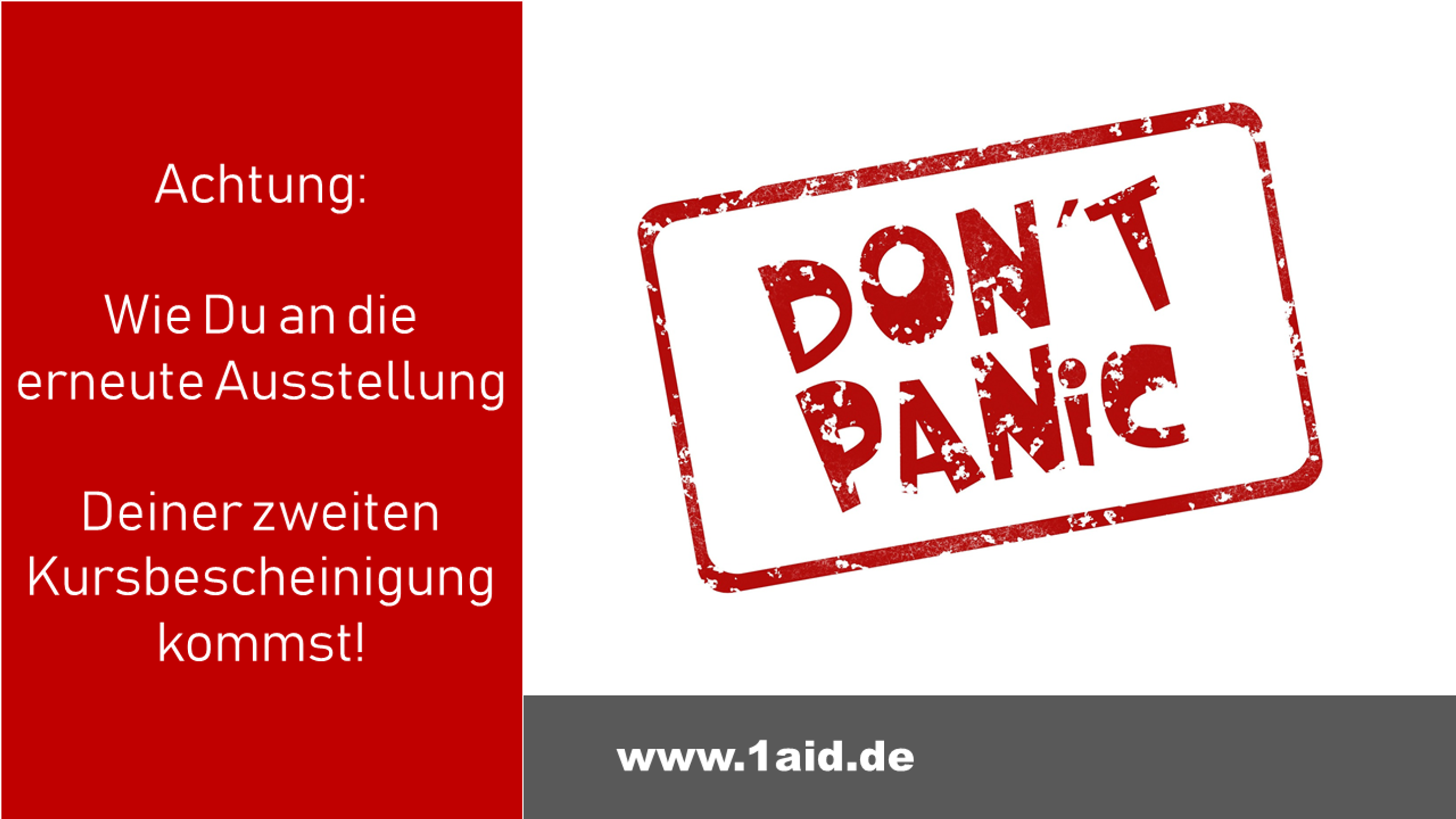 Weg! Erste Hilfe Bescheinigung nicht mehr da - was kannst Du nun machen